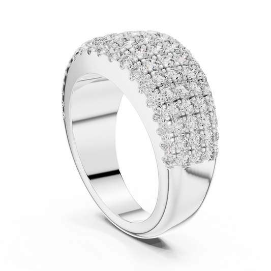 Five-Row Brilliant Diamond Band in a Seamle Setting