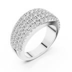 Five-Row Brilliant Diamond Band in a Seamle Setting