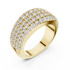 Five-Row Brilliant Diamond Band in a Seamle Setting