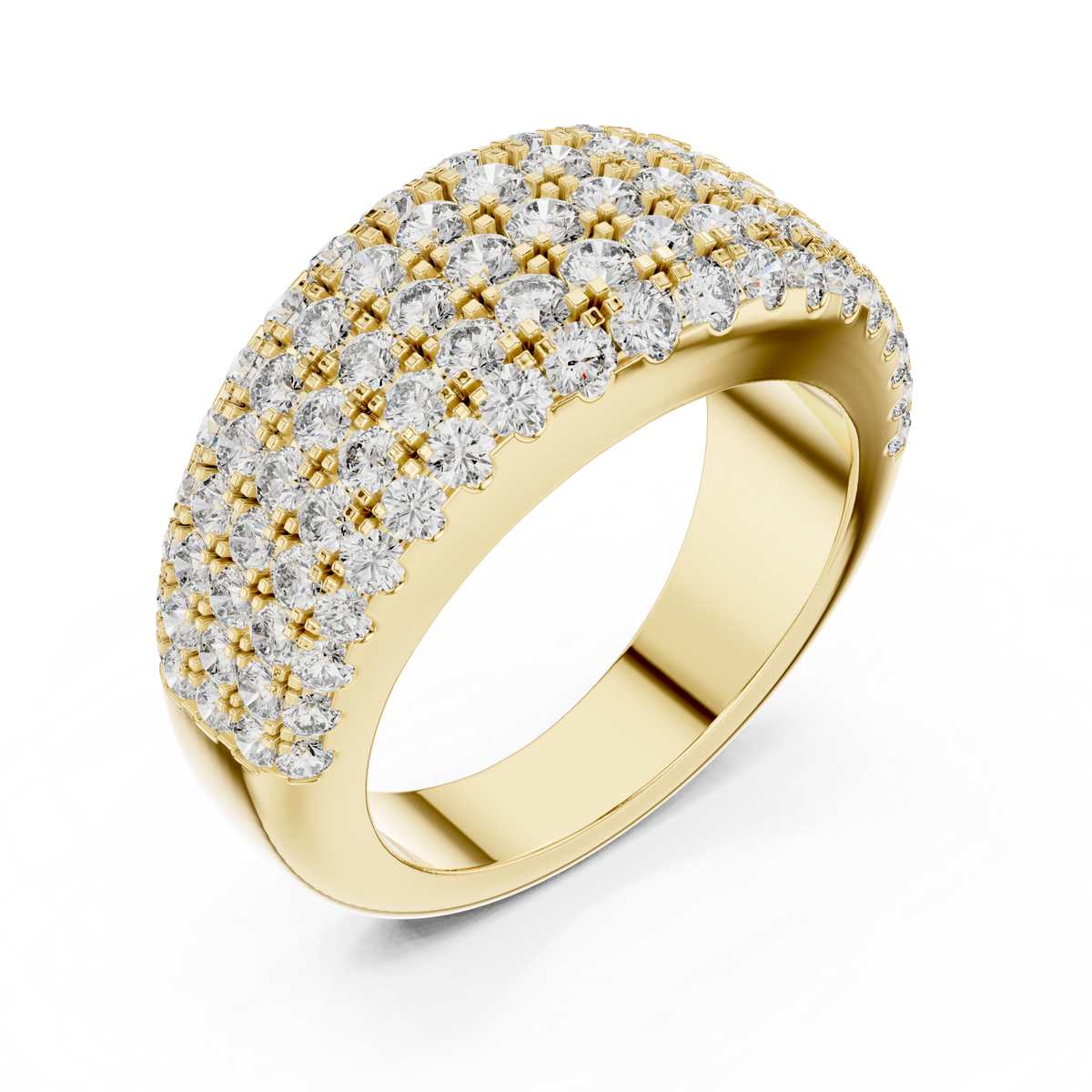 Five-Row Brilliant Diamond Band in a Seamle Setting
