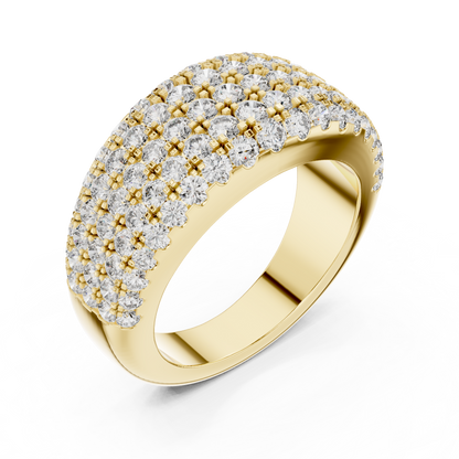 Five-Row Brilliant Diamond Band in a Seamle Setting