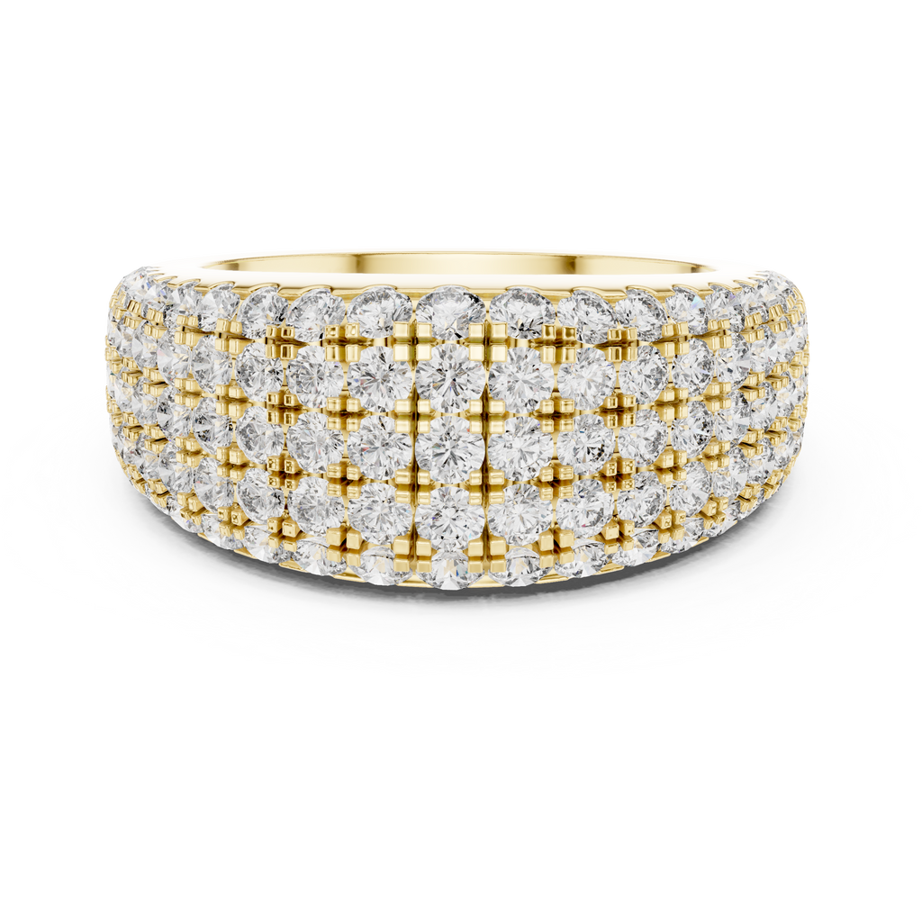 Five-Row Brilliant Diamond Band in a Seamle Setting