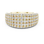 Five-Row Brilliant Diamond Band in a Seamle Setting