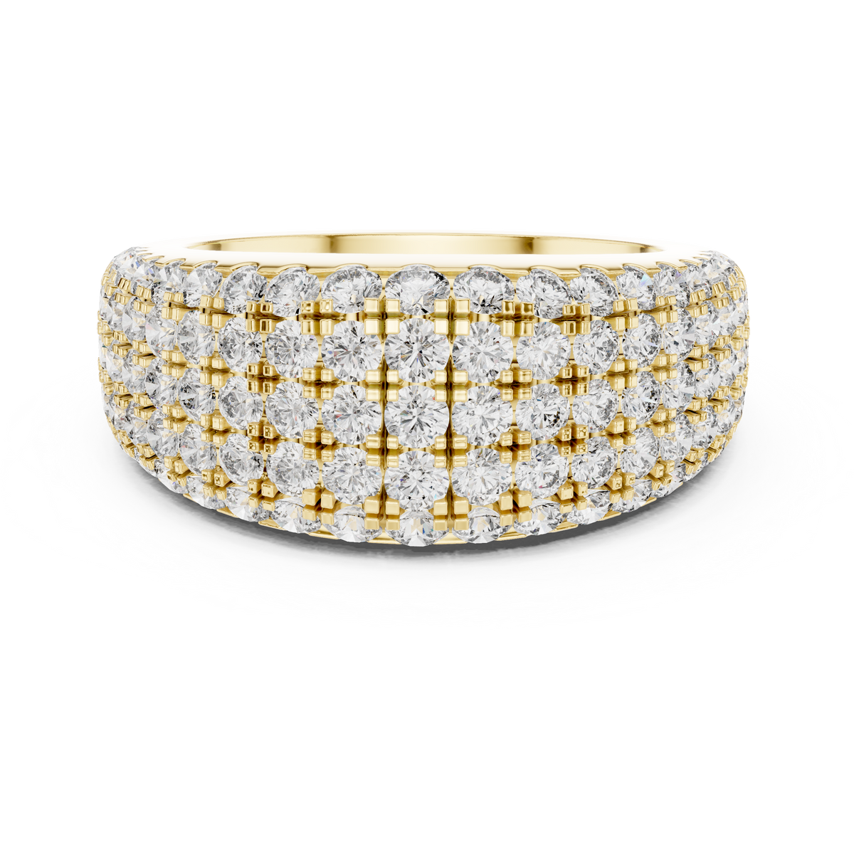 Five-Row Brilliant Diamond Band in a Seamle Setting