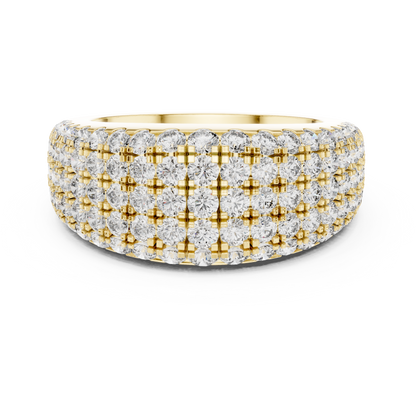 Five-Row Brilliant Diamond Band in a Seamle Setting