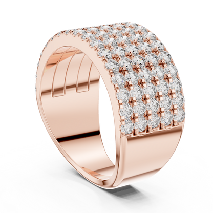 Seven-Row Diamond Masterpiece in a Scalloped Pavé Setting