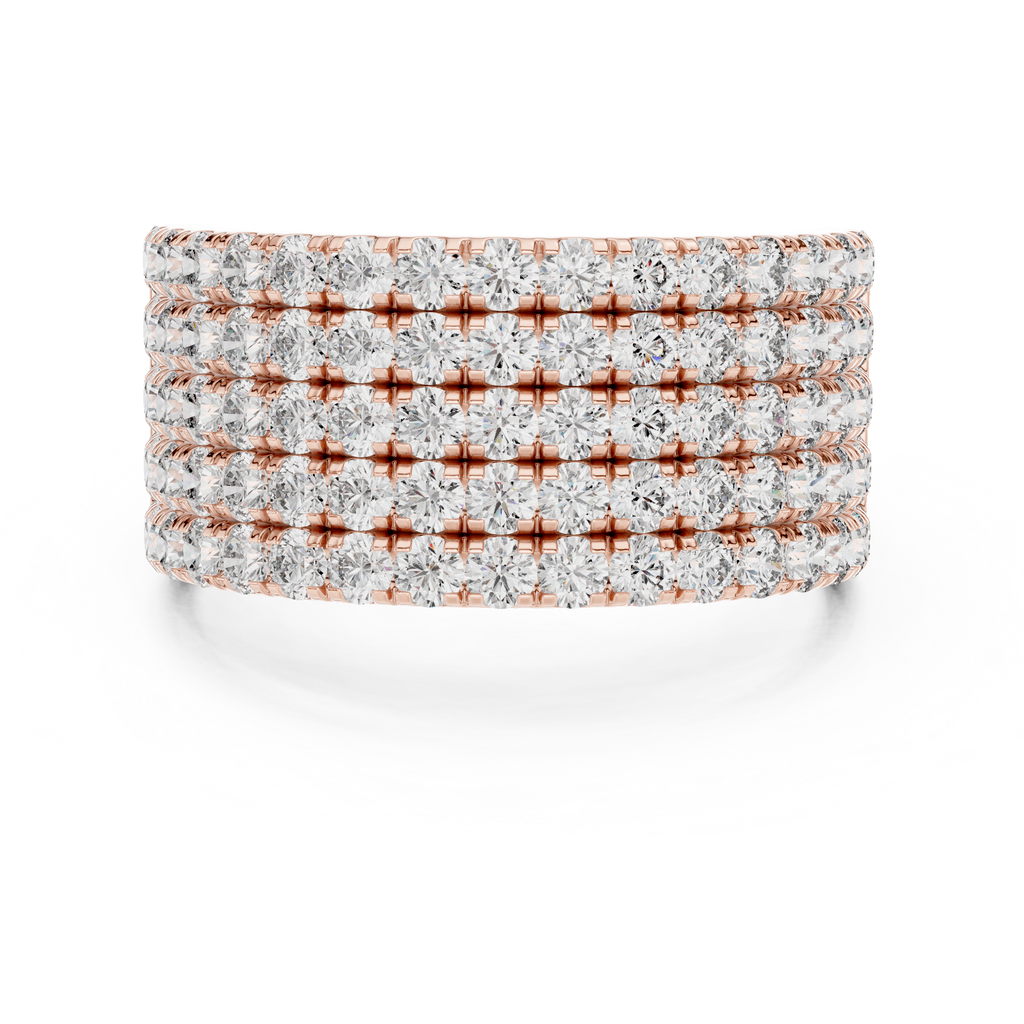 Seven-Row Diamond Masterpiece in a Scalloped Pavé Setting