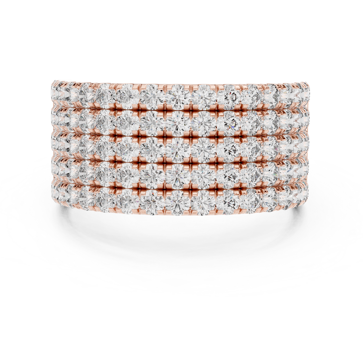 Seven-Row Diamond Masterpiece in a Scalloped Pavé Setting