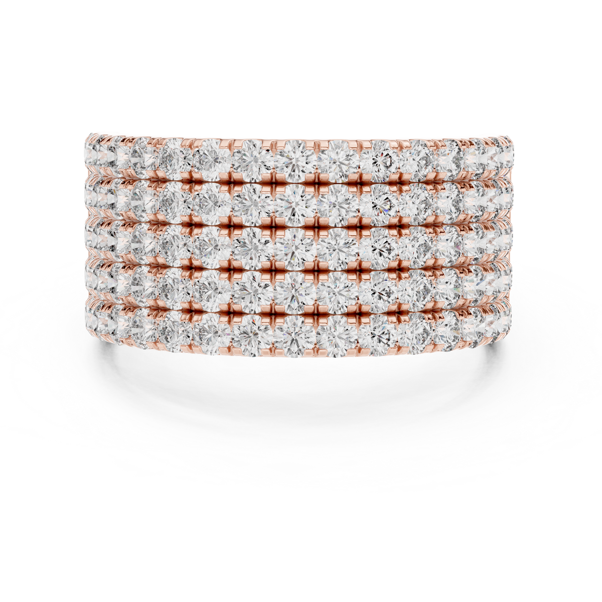 Seven-Row Diamond Masterpiece in a Scalloped Pavé Setting