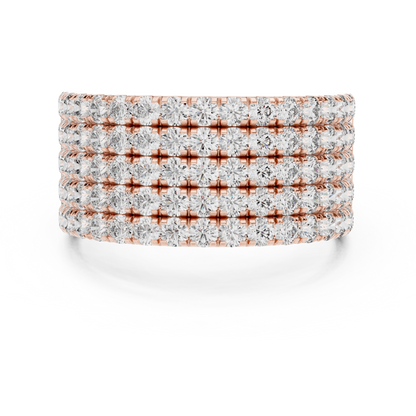 Seven-Row Diamond Masterpiece in a Scalloped Pavé Setting