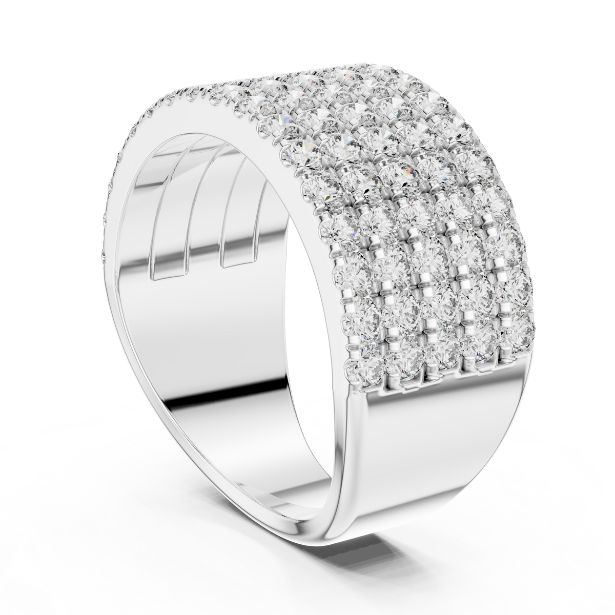 Seven-Row Diamond Masterpiece in a Scalloped Pavé Setting