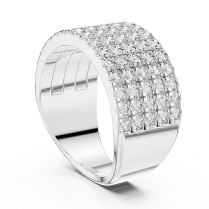 Seven-Row Diamond Masterpiece in a Scalloped Pavé Setting