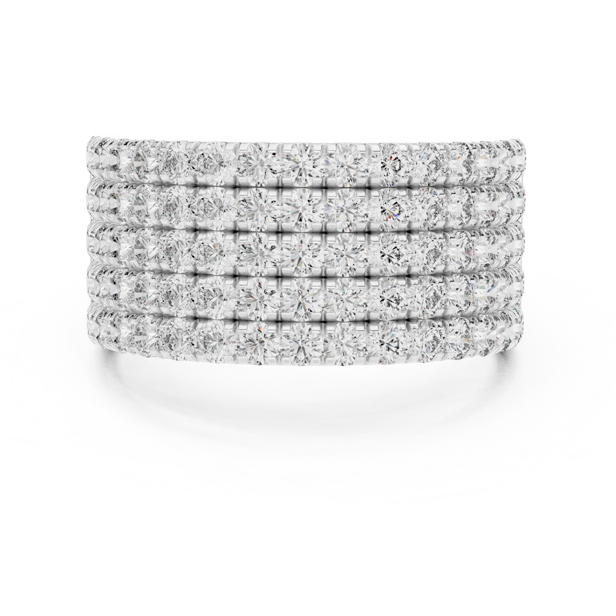 Seven-Row Diamond Masterpiece in a Scalloped Pavé Setting