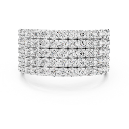 Seven-Row Diamond Masterpiece in a Scalloped Pavé Setting