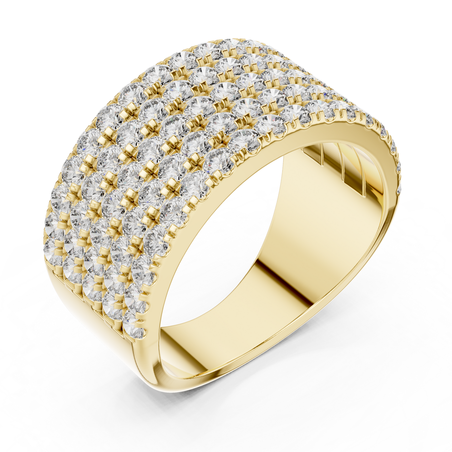 Seven-Row Diamond Masterpiece in a Scalloped Pavé Setting