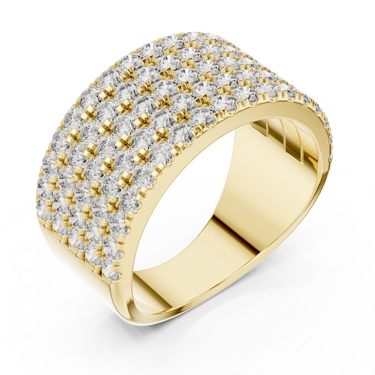 Seven-Row Diamond Masterpiece in a Scalloped Pavé Setting