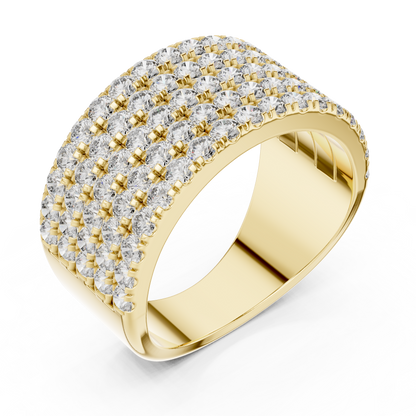 Seven-Row Diamond Masterpiece in a Scalloped Pavé Setting