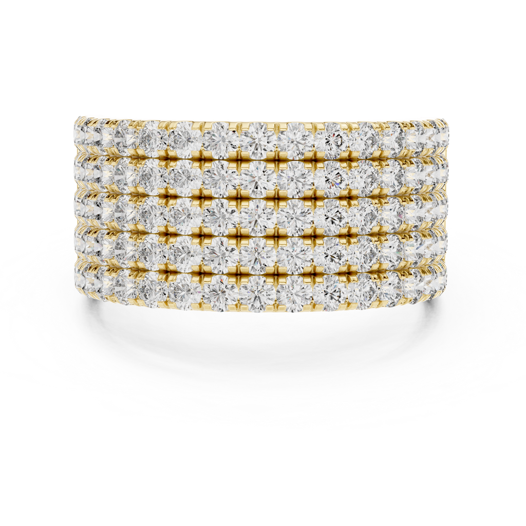 Seven-Row Diamond Masterpiece in a Scalloped Pavé Setting