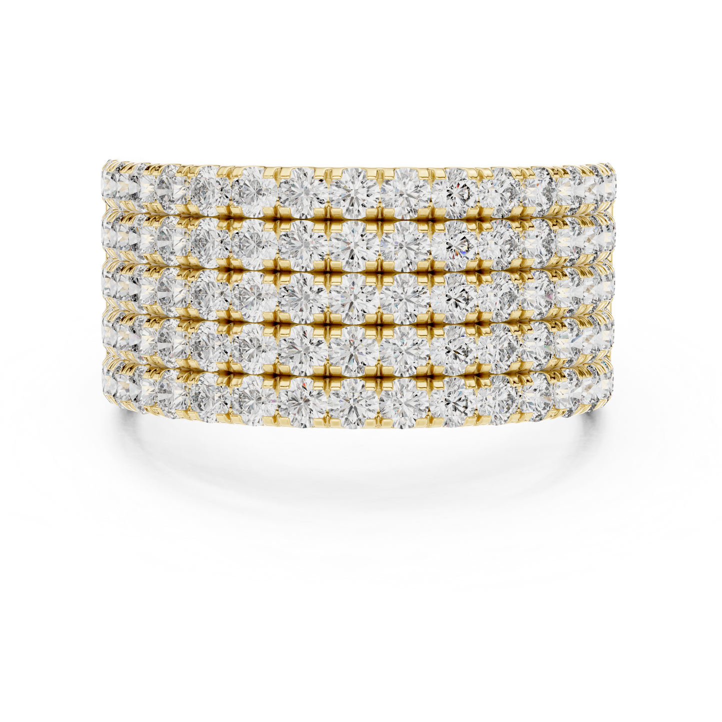 Seven-Row Diamond Masterpiece in a Scalloped Pavé Setting