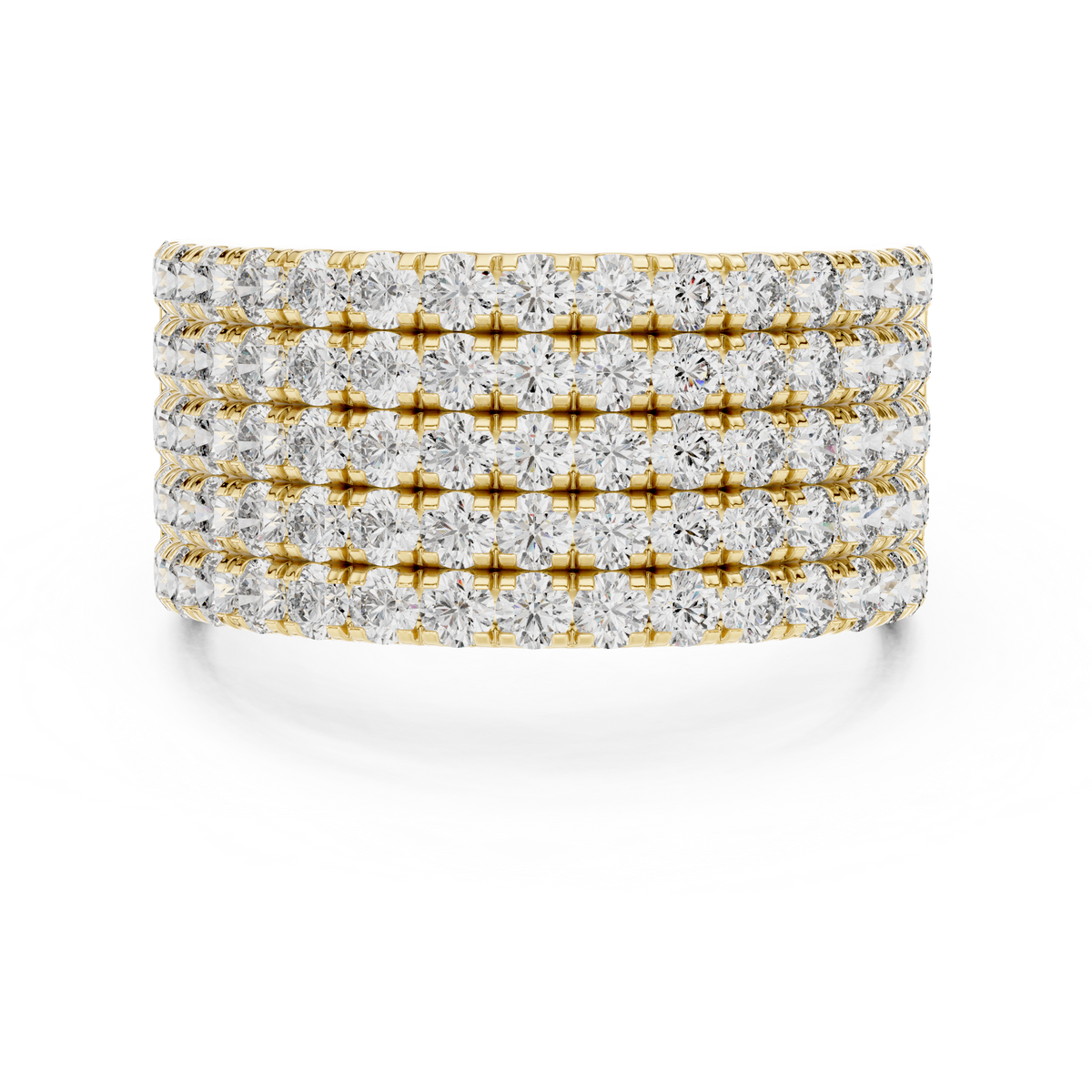 Seven-Row Diamond Masterpiece in a Scalloped Pavé Setting