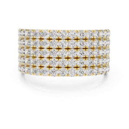 Seven-Row Diamond Masterpiece in a Scalloped Pavé Setting