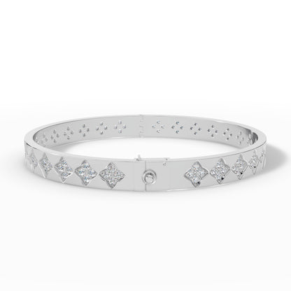 Floral Radiance Diamond Gold Bangle