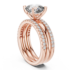 Round Brilliant Solitaire with a Pre-Styled Multi-Row Bridal Stack