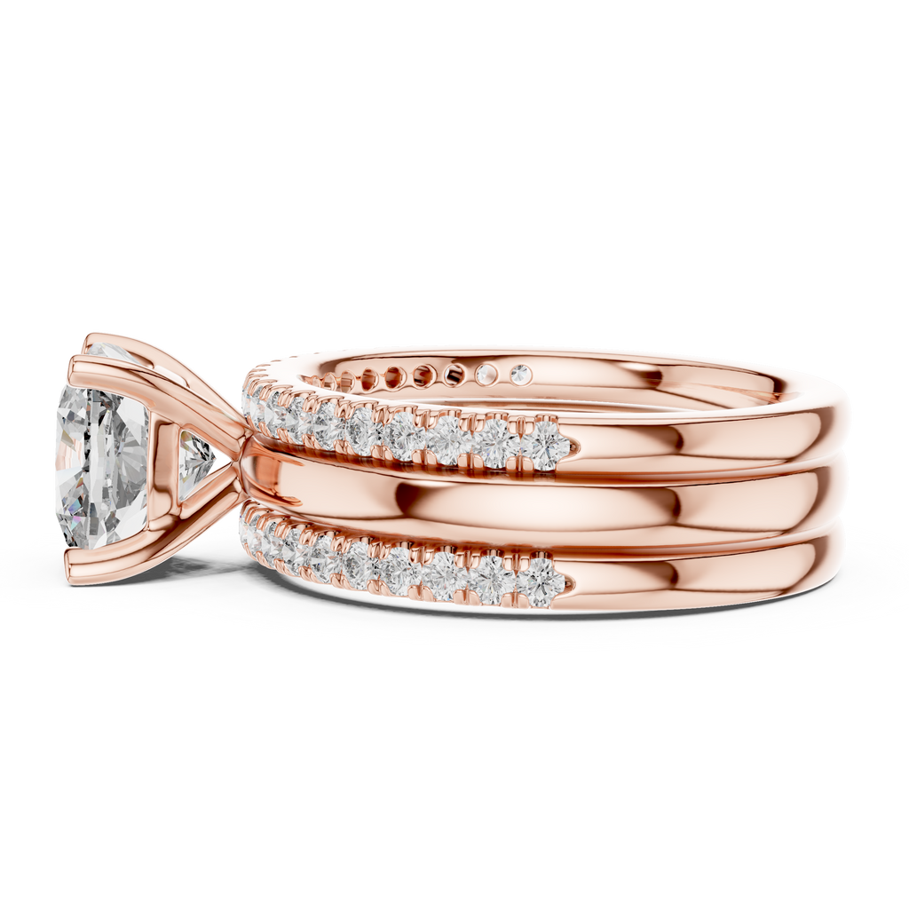 Round Brilliant Solitaire with a Pre-Styled Multi-Row Bridal Stack