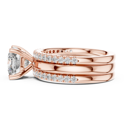 Round Brilliant Solitaire with a Pre-Styled Multi-Row Bridal Stack