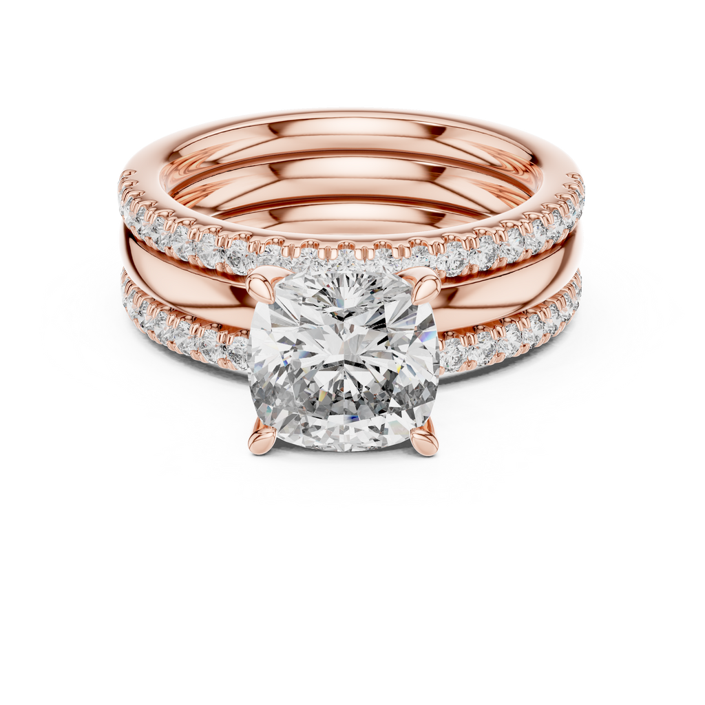 Round Brilliant Solitaire with a Pre-Styled Multi-Row Bridal Stack