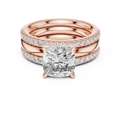 Round Brilliant Solitaire with a Pre-Styled Multi-Row Bridal Stack