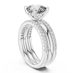 Round Brilliant Solitaire with a Pre-Styled Multi-Row Bridal Stack