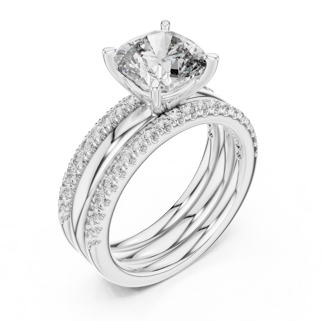Round Brilliant Solitaire with a Pre-Styled Multi-Row Bridal Stack