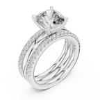 Round Brilliant Solitaire with a Pre-Styled Multi-Row Bridal Stack