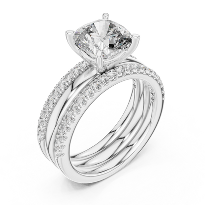 Round Brilliant Solitaire with a Pre-Styled Multi-Row Bridal Stack