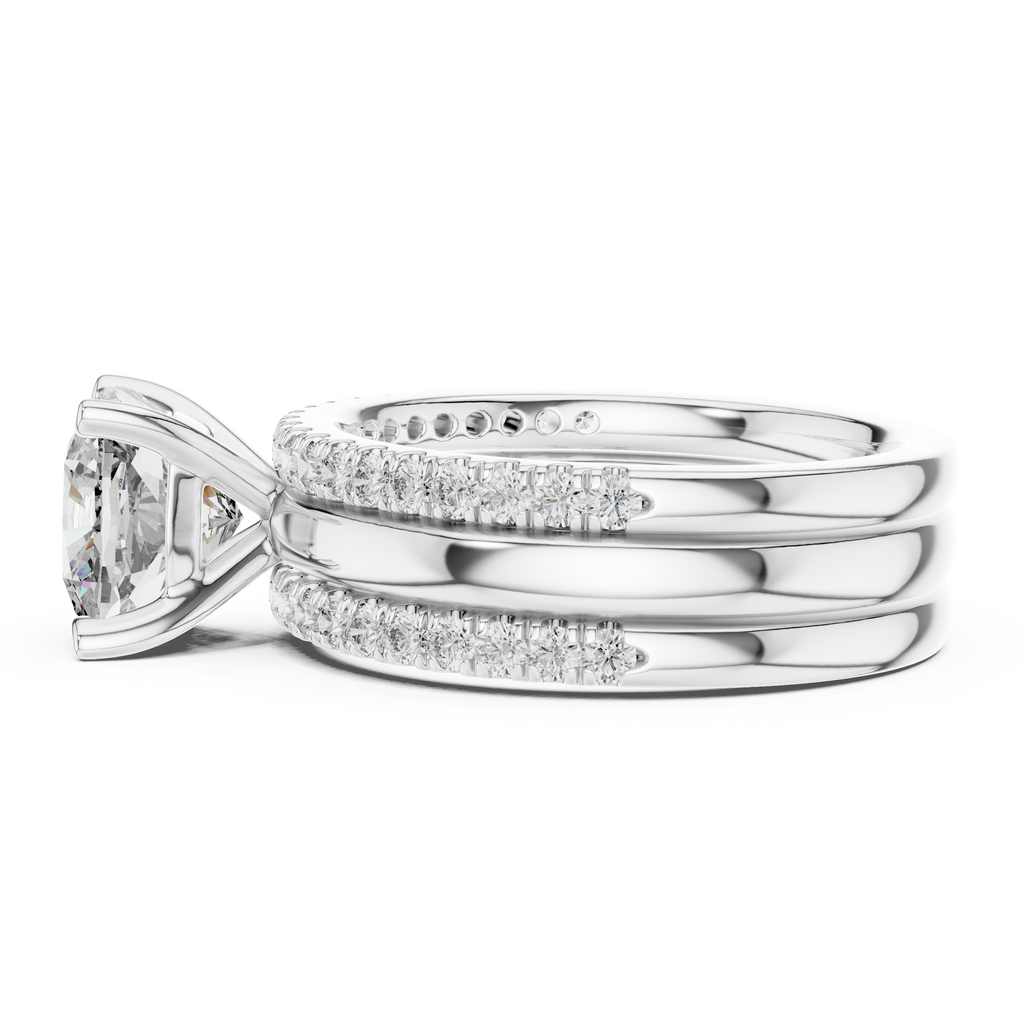 Round Brilliant Solitaire with a Pre-Styled Multi-Row Bridal Stack
