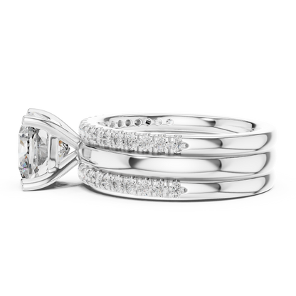 Round Brilliant Solitaire with a Pre-Styled Multi-Row Bridal Stack