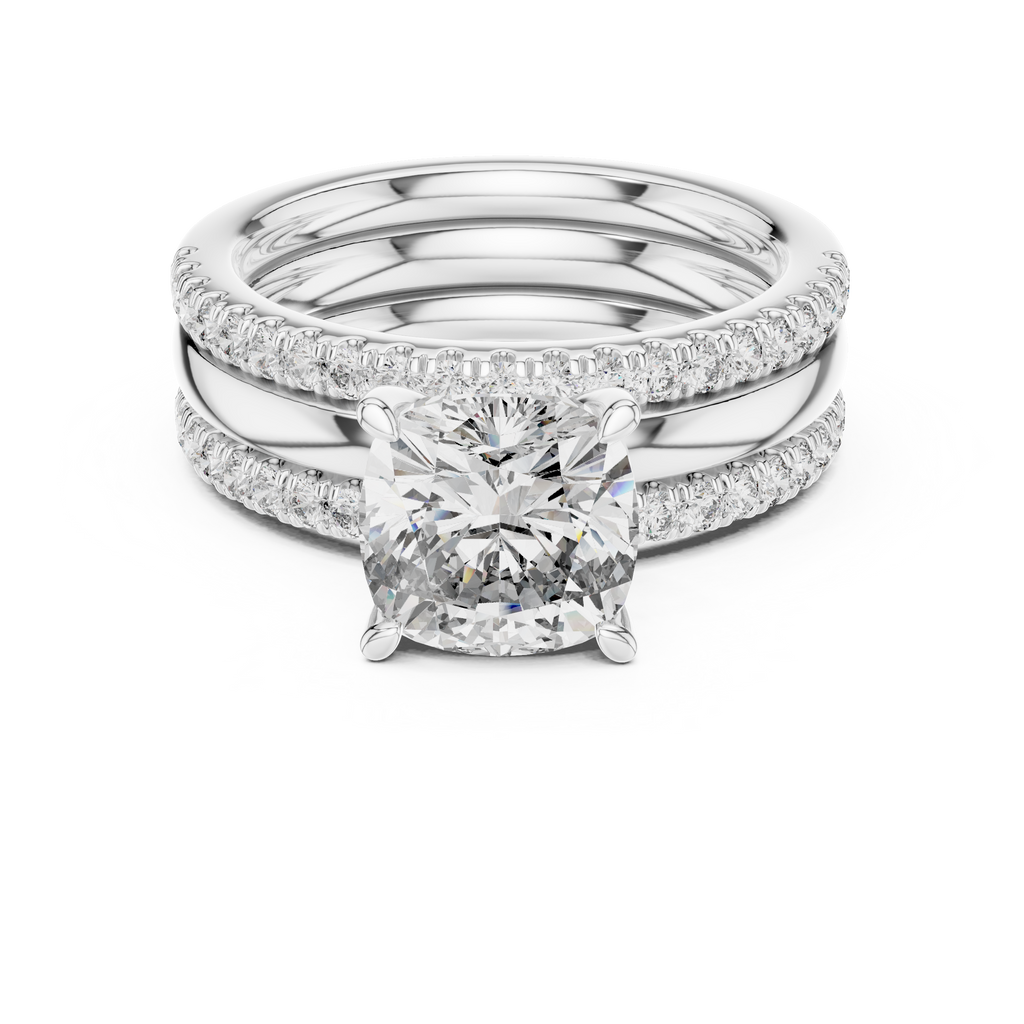 Round Brilliant Solitaire with a Pre-Styled Multi-Row Bridal Stack