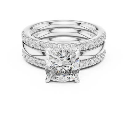 Round Brilliant Solitaire with a Pre-Styled Multi-Row Bridal Stack