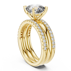 Round Brilliant Solitaire with a Pre-Styled Multi-Row Bridal Stack