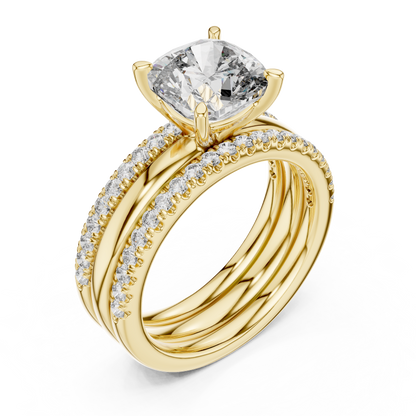 Round Brilliant Solitaire with a Pre-Styled Multi-Row Bridal Stack