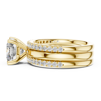 Round Brilliant Solitaire with a Pre-Styled Multi-Row Bridal Stack