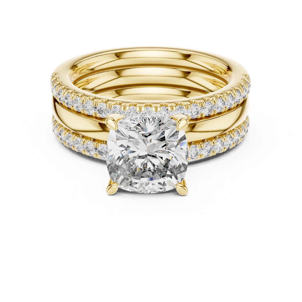 Round Brilliant Solitaire with a Pre-Styled Multi-Row Bridal Stack