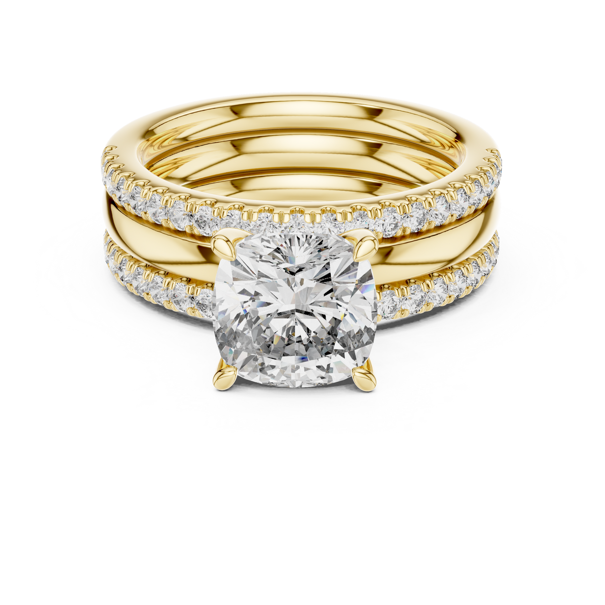 Round Brilliant Solitaire with a Pre-Styled Multi-Row Bridal Stack