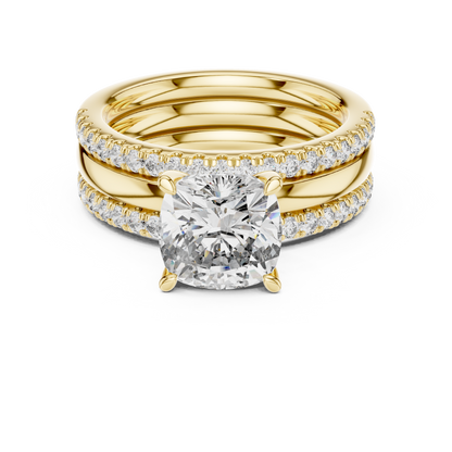 Round Brilliant Solitaire with a Pre-Styled Multi-Row Bridal Stack