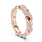 Intertwined Diamond and Polished Gold Infinity Band
