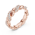 Intertwined Diamond and Polished Gold Infinity Band