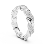 Intertwined Diamond and Polished Gold Infinity Band