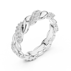 Intertwined Diamond and Polished Gold Infinity Band