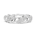 Intertwined Diamond and Polished Gold Infinity Band